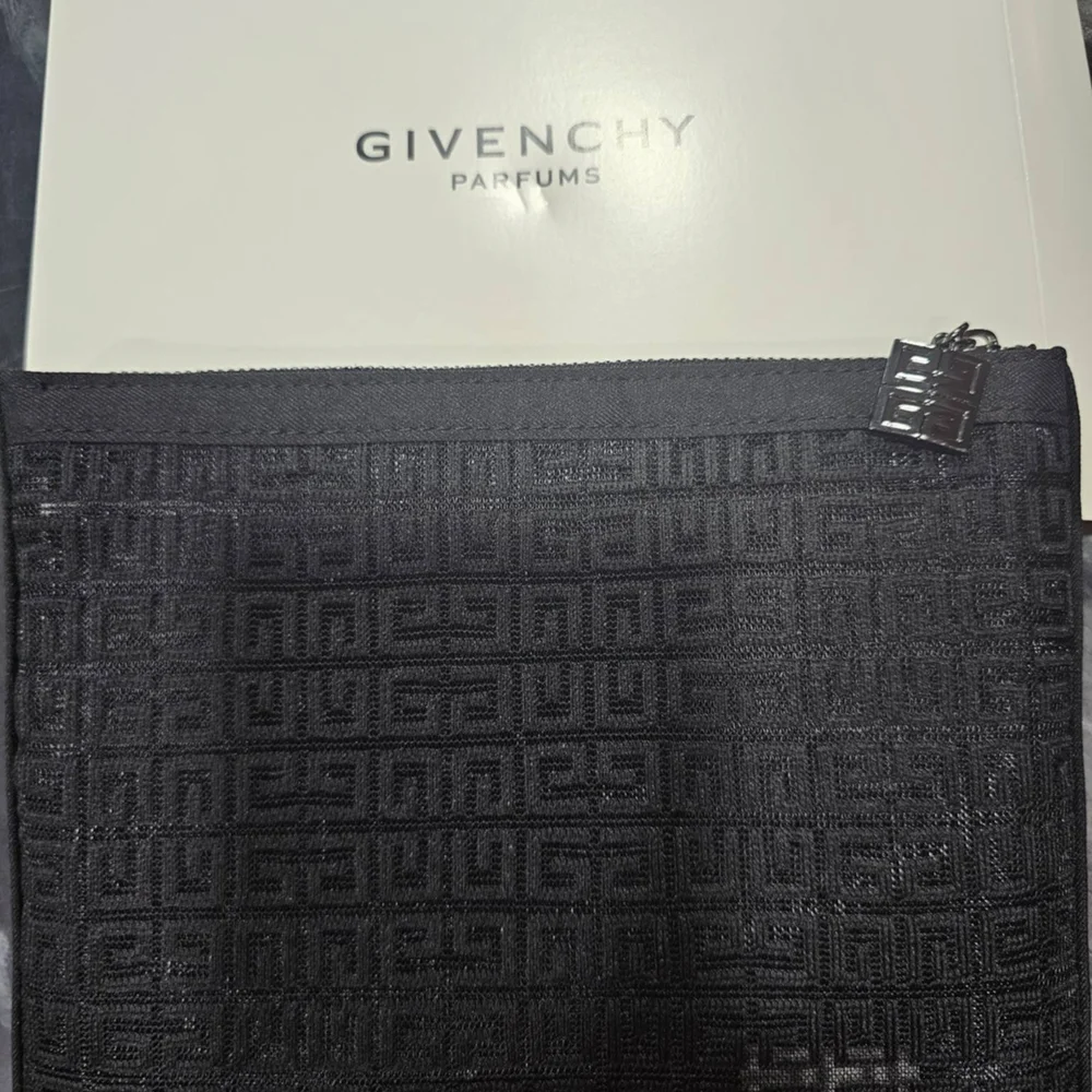 Givenchy Black Embossed Logo Tote Pouch